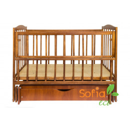 Кроватка Sofia Eco Color S-5 Орех (120*60, 3 ур-ня, откидн. бок., маятник, ящик)